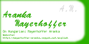 aranka mayerhoffer business card